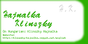 hajnalka klinszky business card